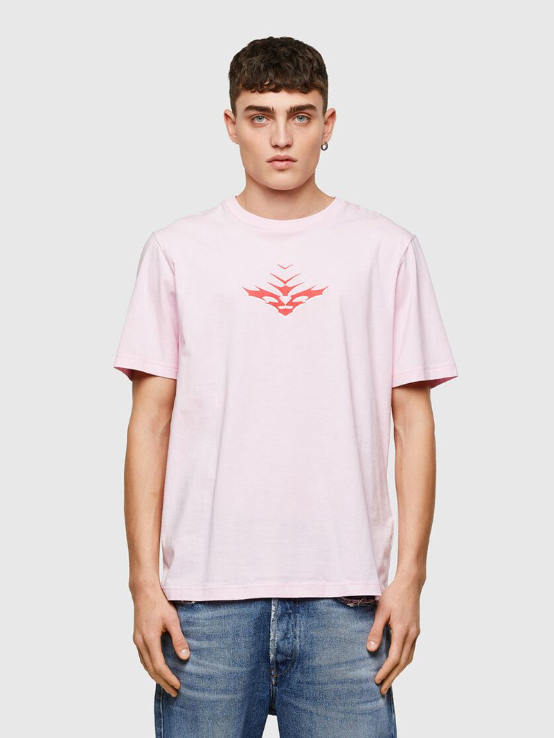 Camisetas Diesel T-Just-E14 Homem - Rosa IJCUB-1462